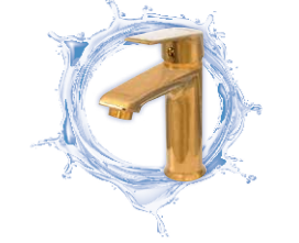 MERİÇ Gold Lavabo Bataryası – Pirinç Gövde