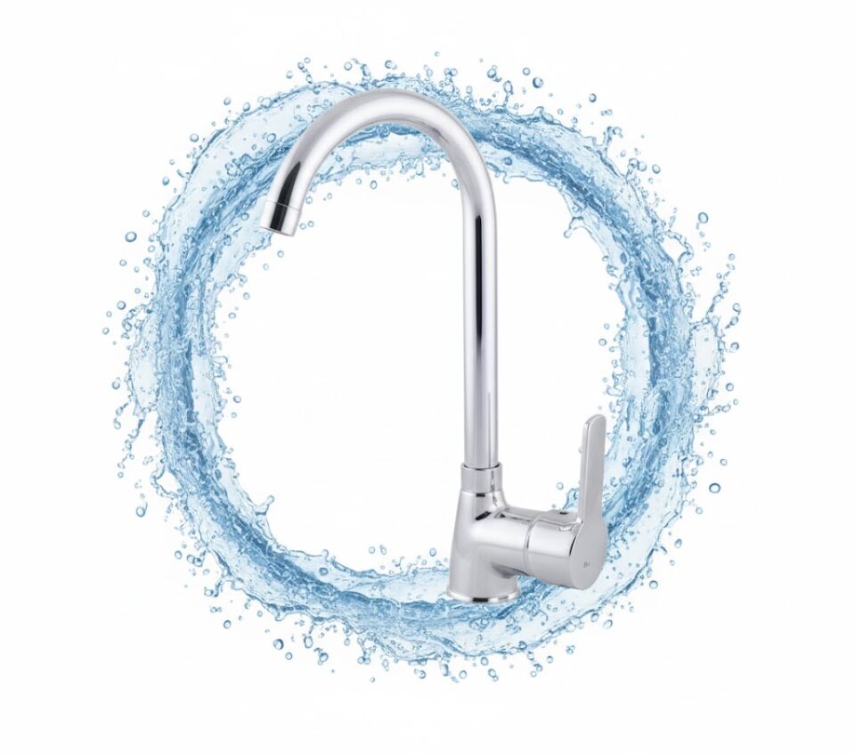 Okyanus Elite Krom Kuğu Evye Bataryası – Modern ve Fonksiyonel Tasarım