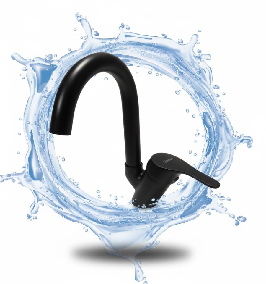 Yağmur Siyah Kuğu Lavabo Bataryası – Zarif ve Modern Tasarım