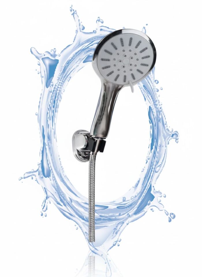 Menekşe Mafsallı Duş Seti – Lüx Askı, Örgülü Spiral ve Fonksiyonlu El Duşu