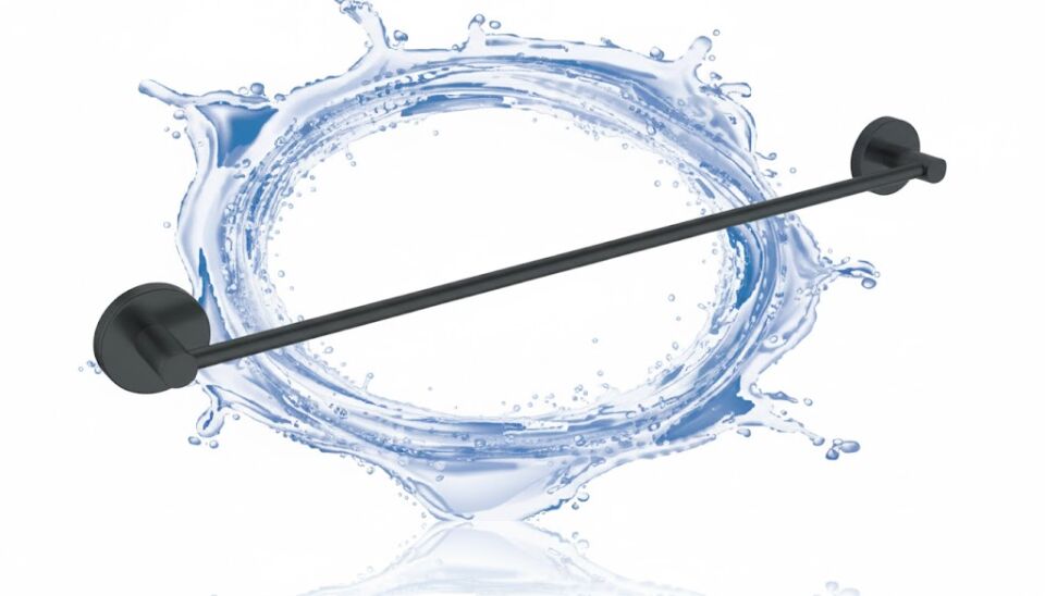 Gelibolu Siyah Uzun Havluluk – Modern Banyo Aksesuarı