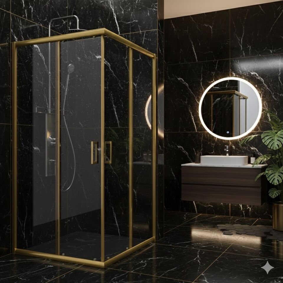 Süper Lüks Gold Kare Duşakabin