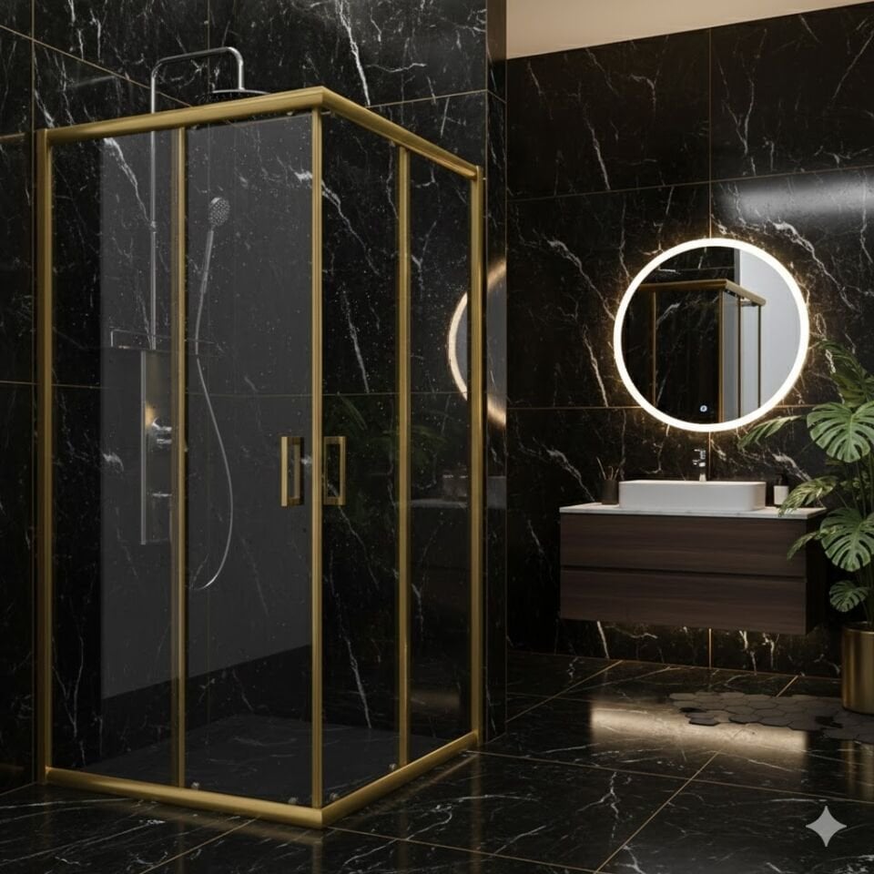 Süper Lüks Gold Kare Duşakabin