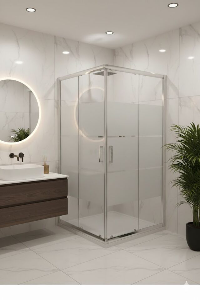 Krom Duşakabin | Orta Kısım Kumlu Cam