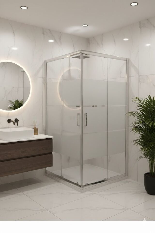 Krom Duşakabin | Orta Kısım Kumlu Cam