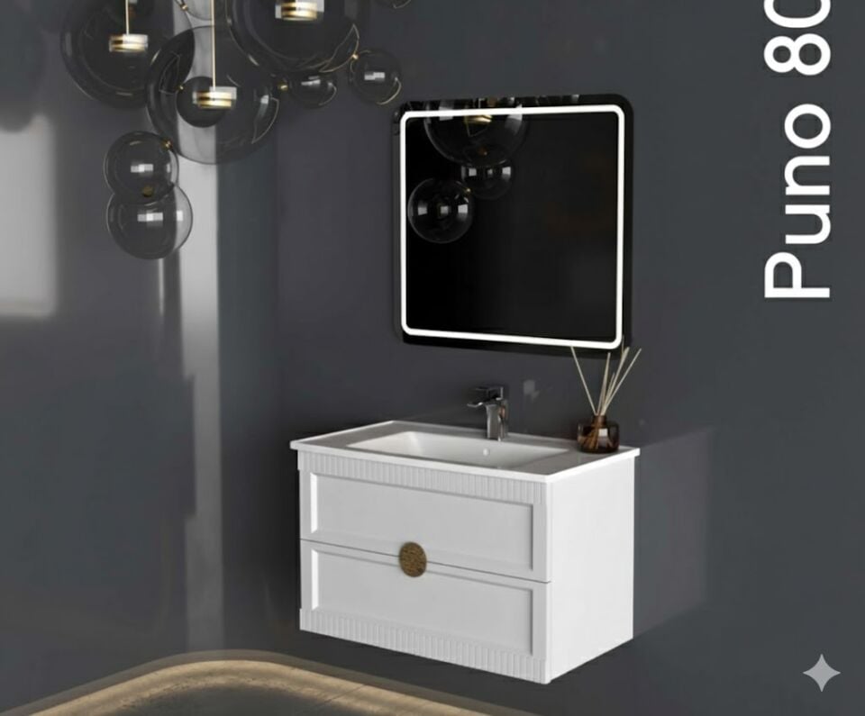 Puno 80 cm Lavabolu Banyo Dolabı | Modern ve Fonksiyonel