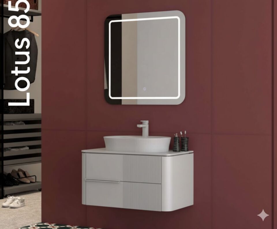 Lotus 85 cm Lavabolu Banyo Dolabı | Modern ve Zarif Tasarım