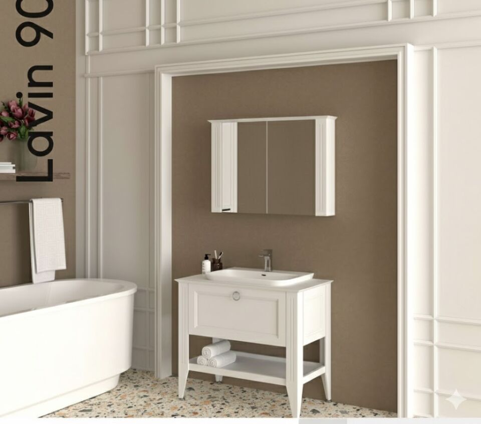 Lavin 90 cm Lavabolu Banyo Dolabı | Modern ve Fonksiyonel Tasarım