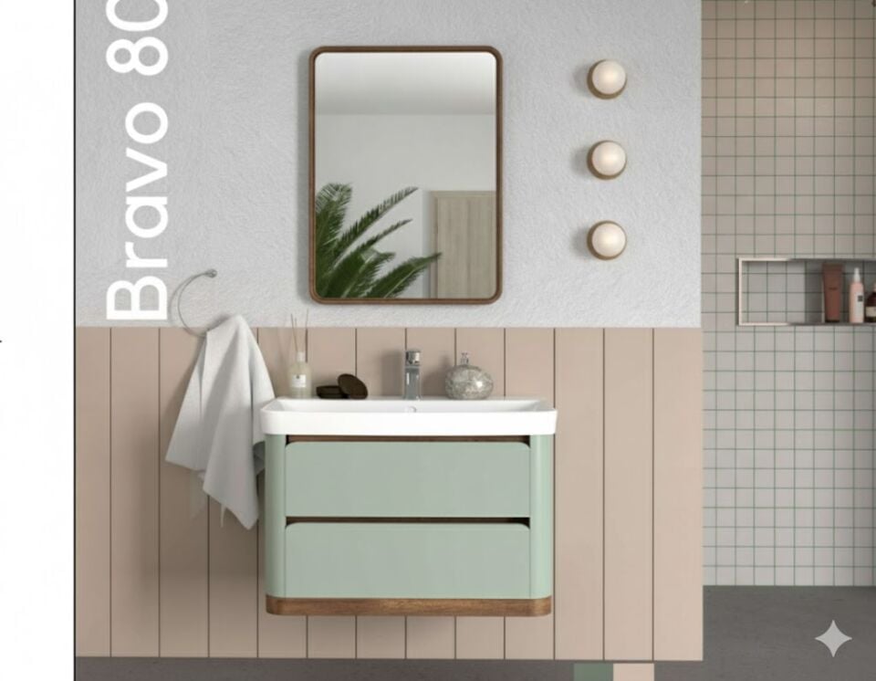 Bravo 80 cm Lavabolu Banyo Dolabı | Modern ve Kullanışlı Tasarım
