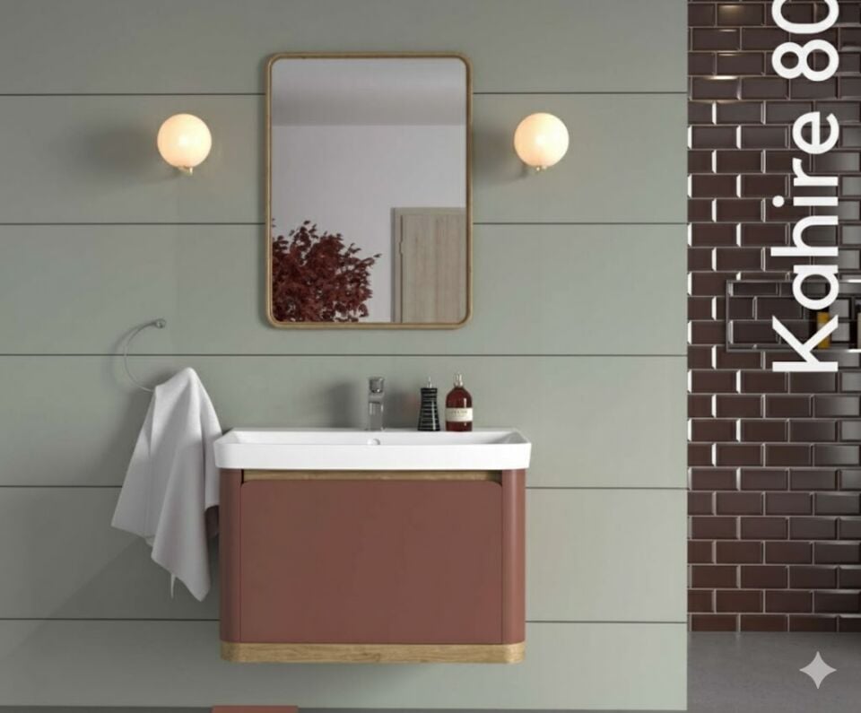 Kahire 80 cm Lavabolu Banyo Dolabı | Şık ve Zamansız Tasarım