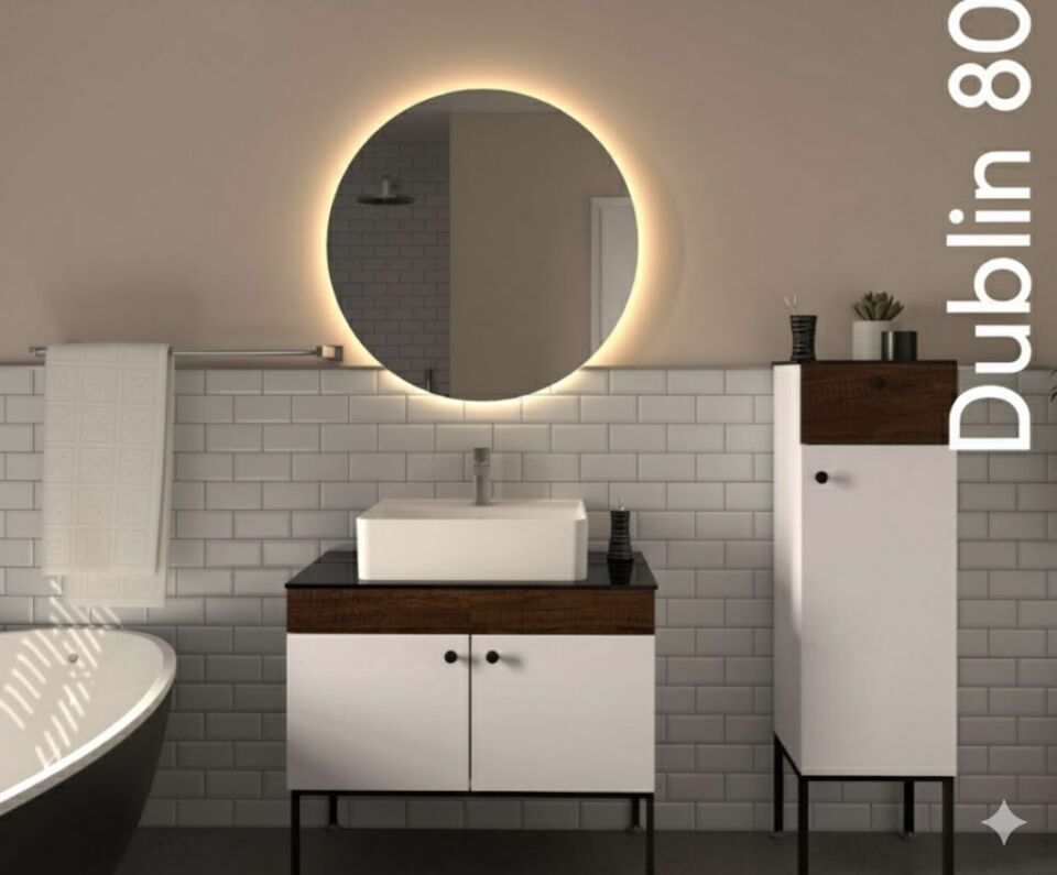 Dublin 80 cm Lavabolu Banyo Dolabı | Modern (Boy Dolabı Dahil Değildir)