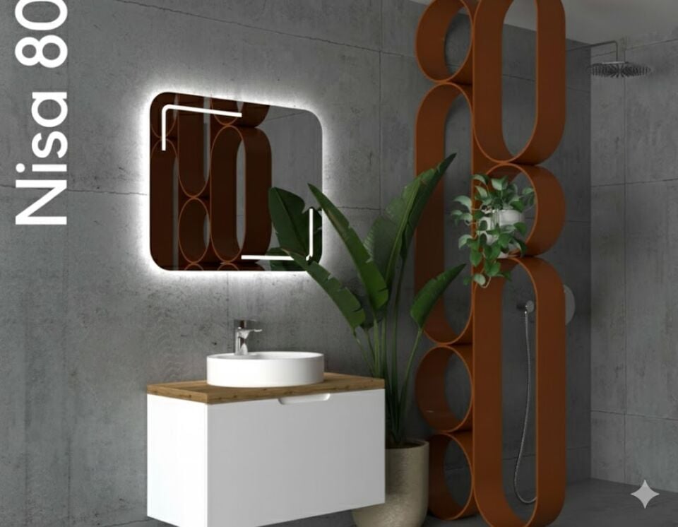 Nisa 80 cm Lavabolu Banyo Dolabı | Modern ve Zarif Tasarım