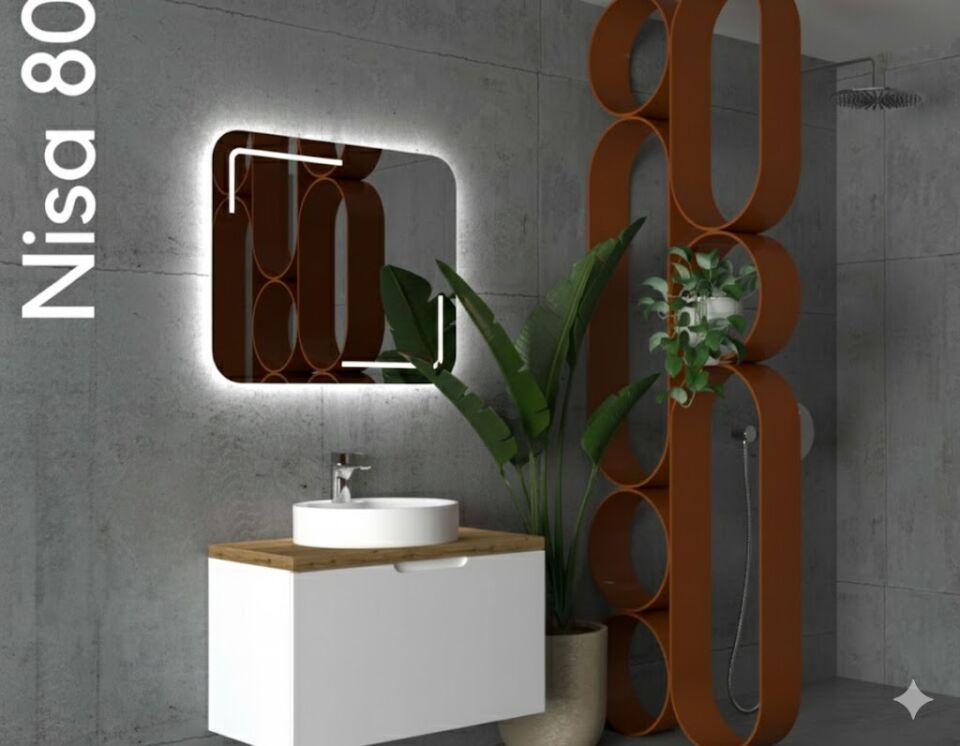 Nisa 80 cm Lavabolu Banyo Dolabı | Modern ve Zarif Tasarım