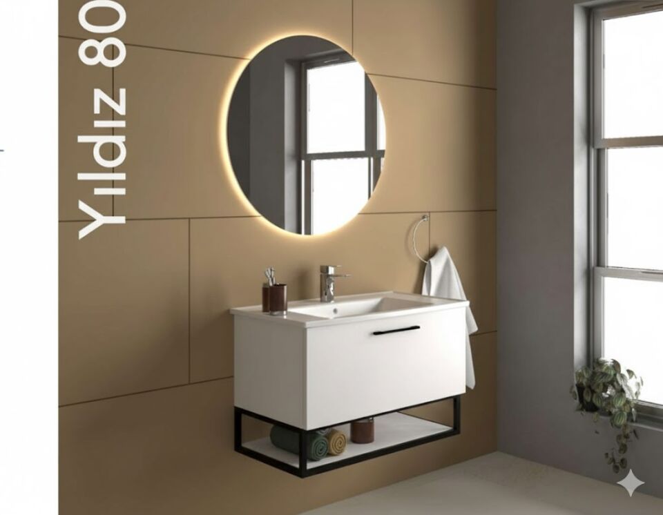 Yıldız 80 cm Lavabolu Banyo Dolabı | Şık ve Fonksiyonel Tasarım