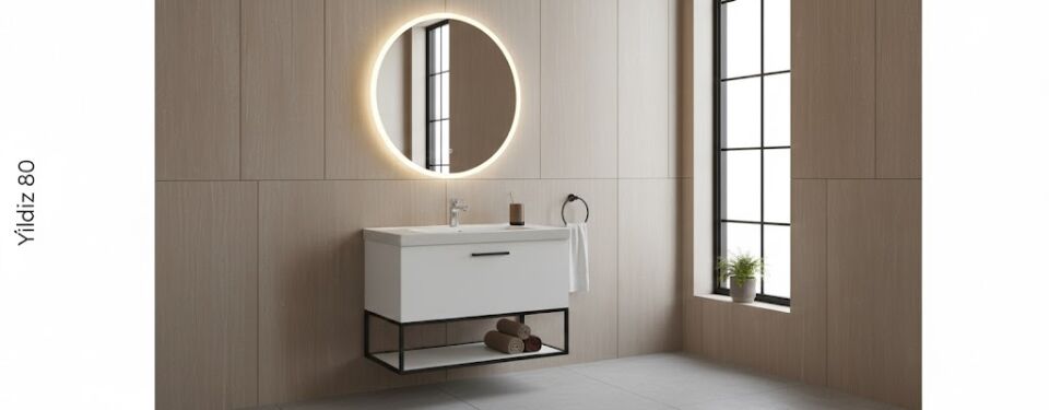 Yıldız 80 cm Lavabolu Banyo Dolabı | Şık ve Fonksiyonel Tasarım