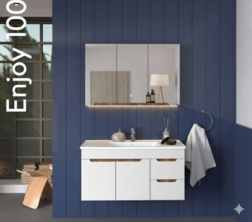 Enjoy 100 cm Lavabolu Banyo Dolabı | Modern ve Konforlu Tasarım