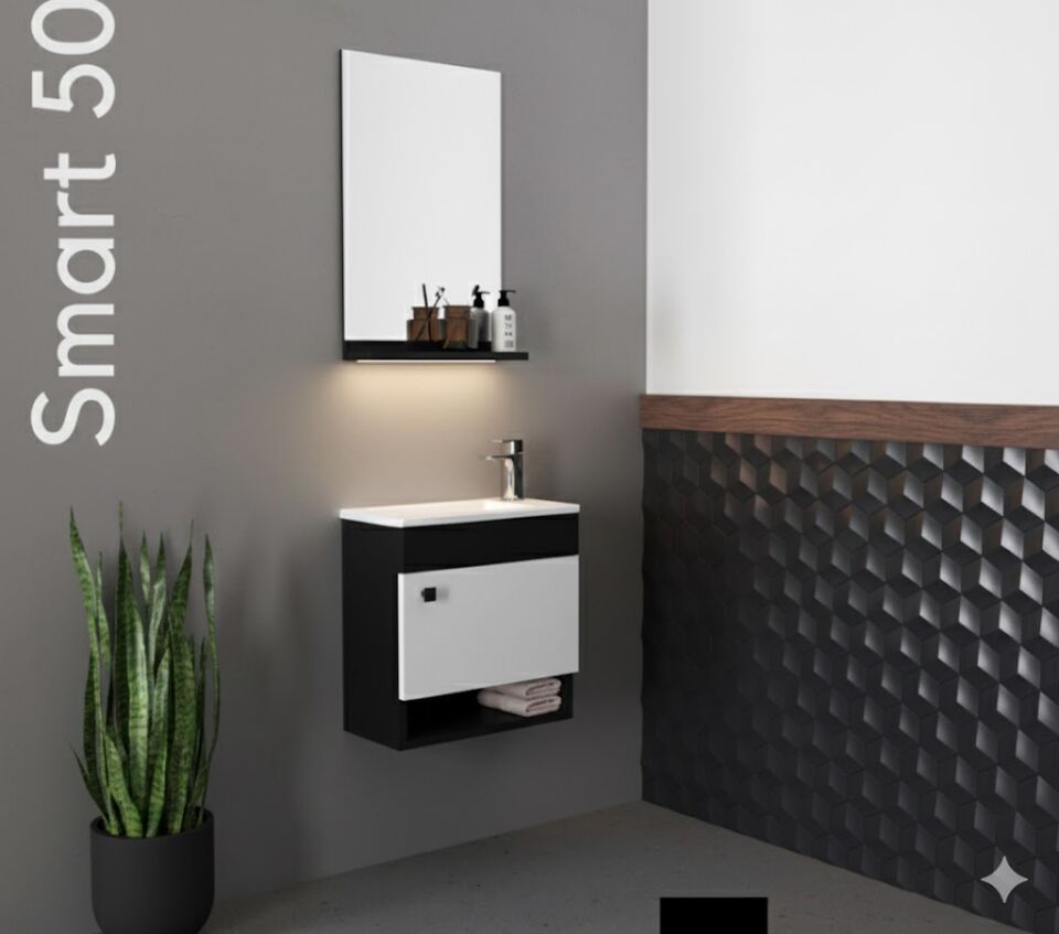 Smart 50 cm Lavabolu Banyo Dolabı | Akıllı ve Kompakt Tasarım