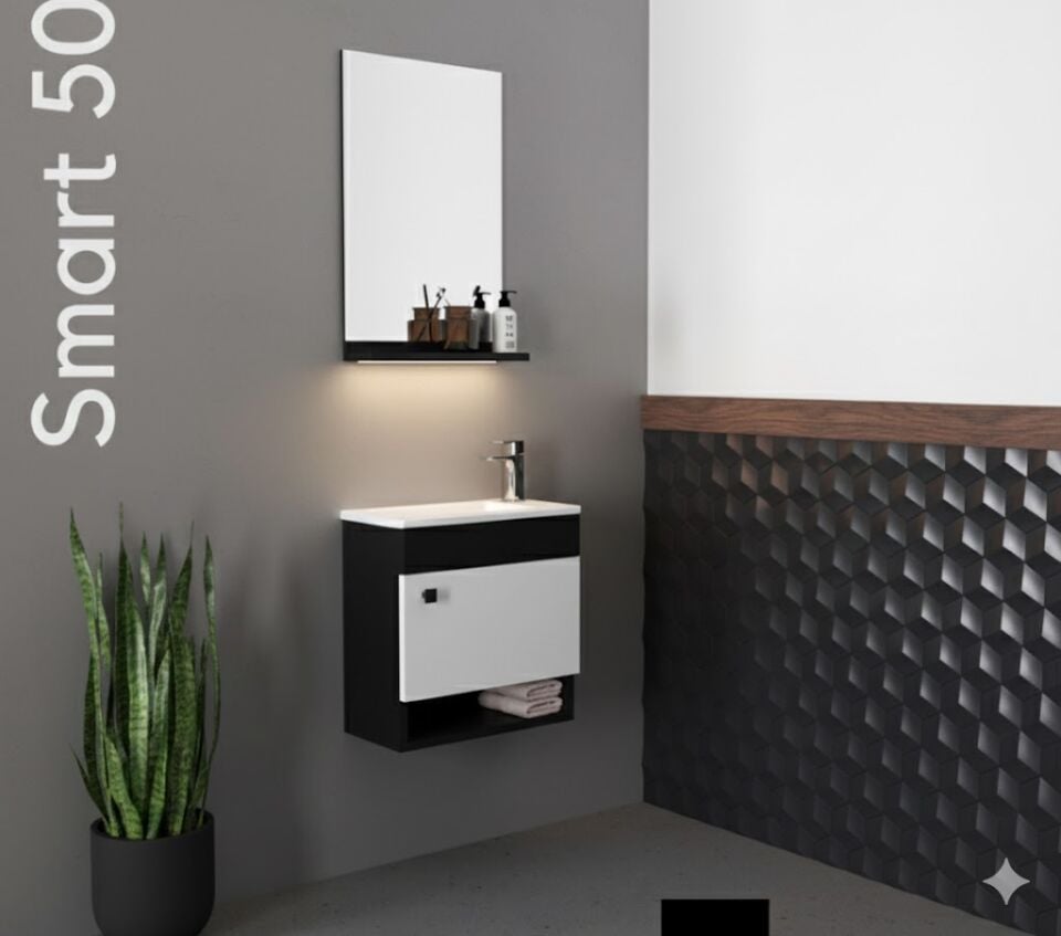 Smart 50 cm Lavabolu Banyo Dolabı | Akıllı ve Kompakt Tasarım