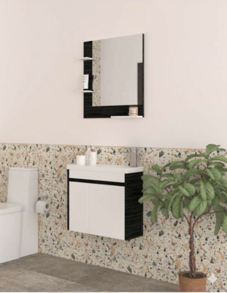 Carmen 60 cm Lavabolu Banyo Dolabı | Zarif ve Modern Tasarım