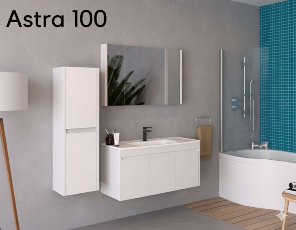 Astra Serisi 100 cm Banyo Dolabı | Modern Tasarım (Boy Dolabı Dahil Değildir)