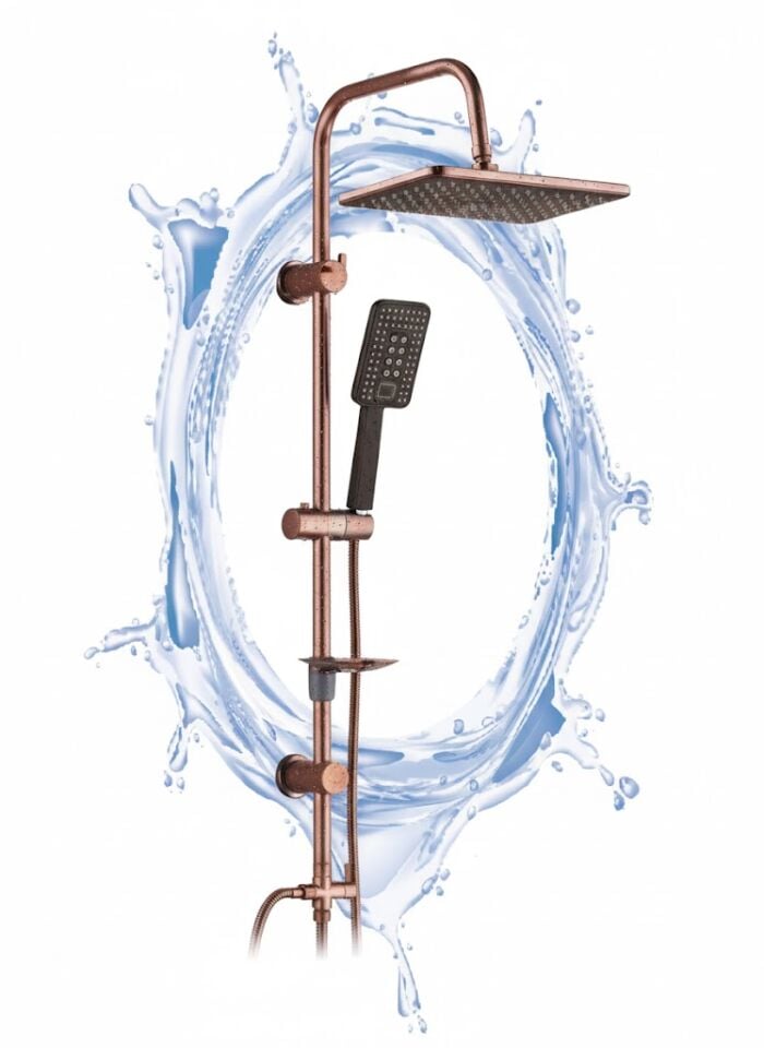 Hybrid Bakır Tepe Duş Seti – Pirinç Yönlendiricili, Modern ve Dayanıklı Duş Sistemi
