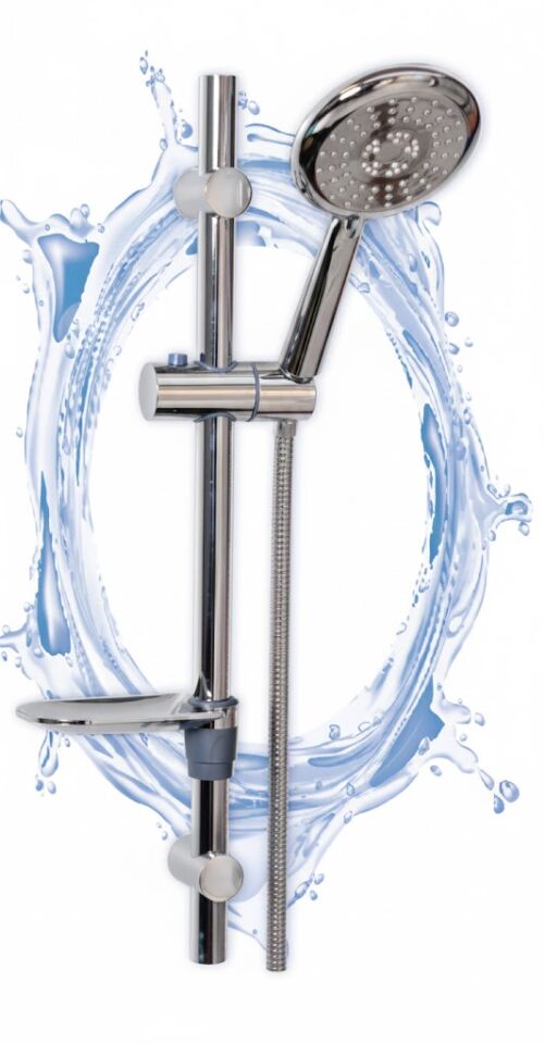 Seyhan Lüx Sürgülü Duş Seti – Ayarlanabilir Raylı, Pirinç Yönlendiricili Banyo Seti