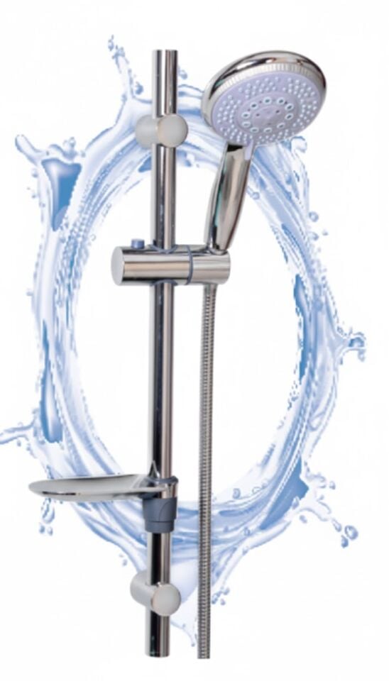 Fırat Lüx Sürgülü Duş Seti – Ayarlanabilir Raylı, Pirinç Yönlendiricili Banyo Seti