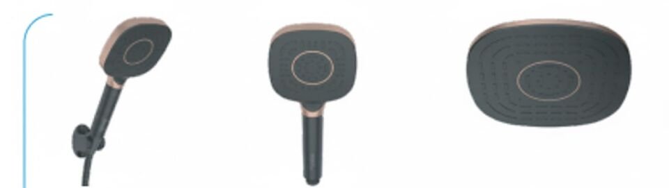 Bronz Siyah Tepe Duş Sistemi | El Duşlu, Ayarlanabilir Robot Sistem, Modern Tasarım