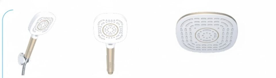 Beyaz Altın Tepe Duş Sistemi | El Duşlu, Ayarlanabilir Robot Sistem, Lüks Tasarım