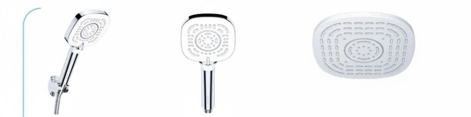 Beyaz Krom Duş Sistemi | Tepe Duşlu, El Duşlu, Ayarlanabilir Robot Sistem