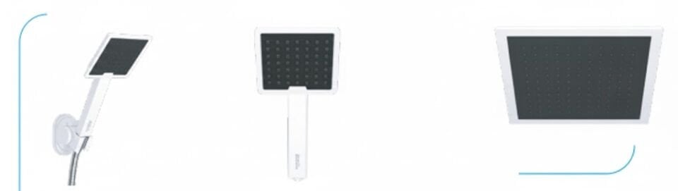 Frame Siyah Beyaz Duş Sistemi – Modern Tasarım, Tepe Duşlu Banyo Seti