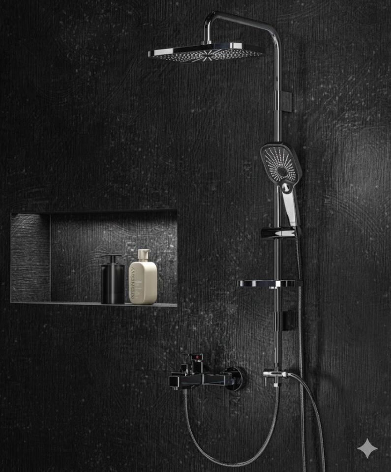 Touch Seri Vario Duş Sistemi – Çok Fonksiyonlu, Modern Tepe Duş Seti