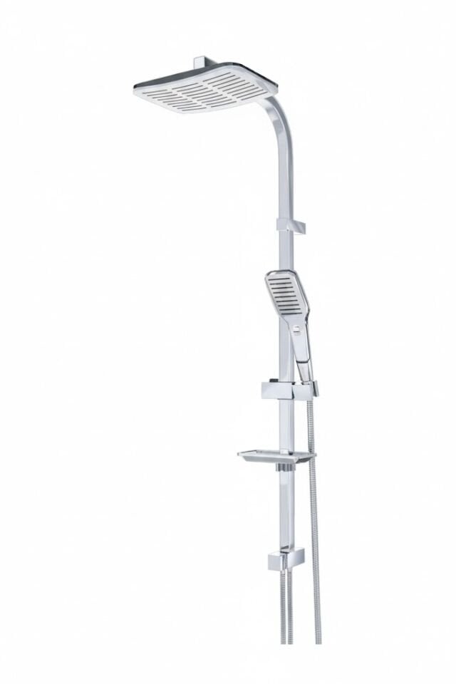 Galia Krom Duş Sistemi – Parlak Krom Kaplama, Modern Tepe Duş Seti