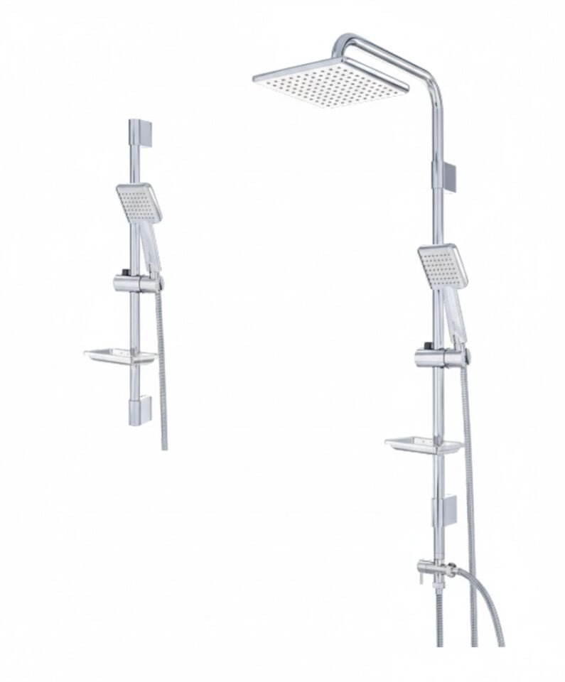 Orient Krom Duş Sistemi – Parlak Krom Kaplama, Modern Tepe Duş Seti