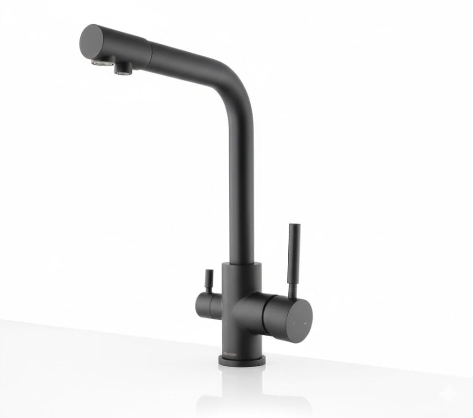 Enjoy Serisi Siyah Arıtma Bataryası | Çift Su Girişli Modern Tasarım