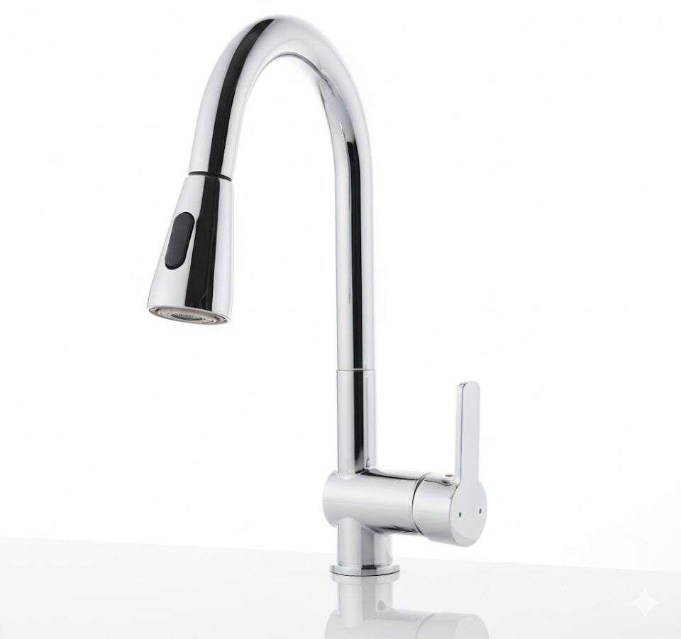 Özel Mutfak Spiralli Krom Eviye Bataryası | Profesyonel Esnek Hortumlu