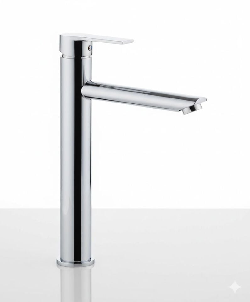 Enjoy Serisi Krom Çanak Lavabo Bataryası | Yüksek Gövdeli Modern Tasarım