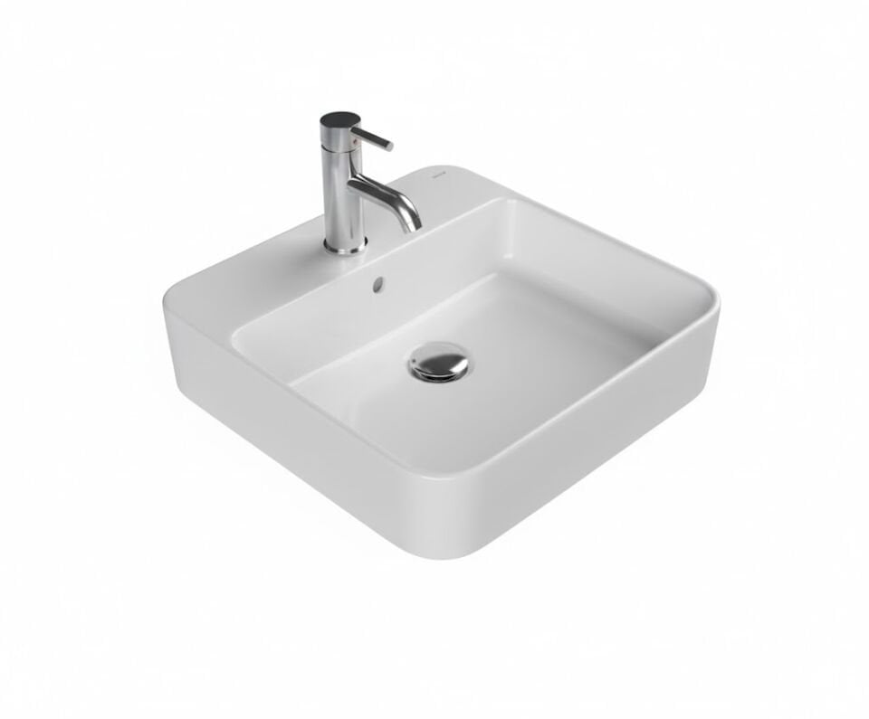 Hera Serisi Tezgah Üstü Lavabo 48×48 cm | Modern Banyo Lavabosu