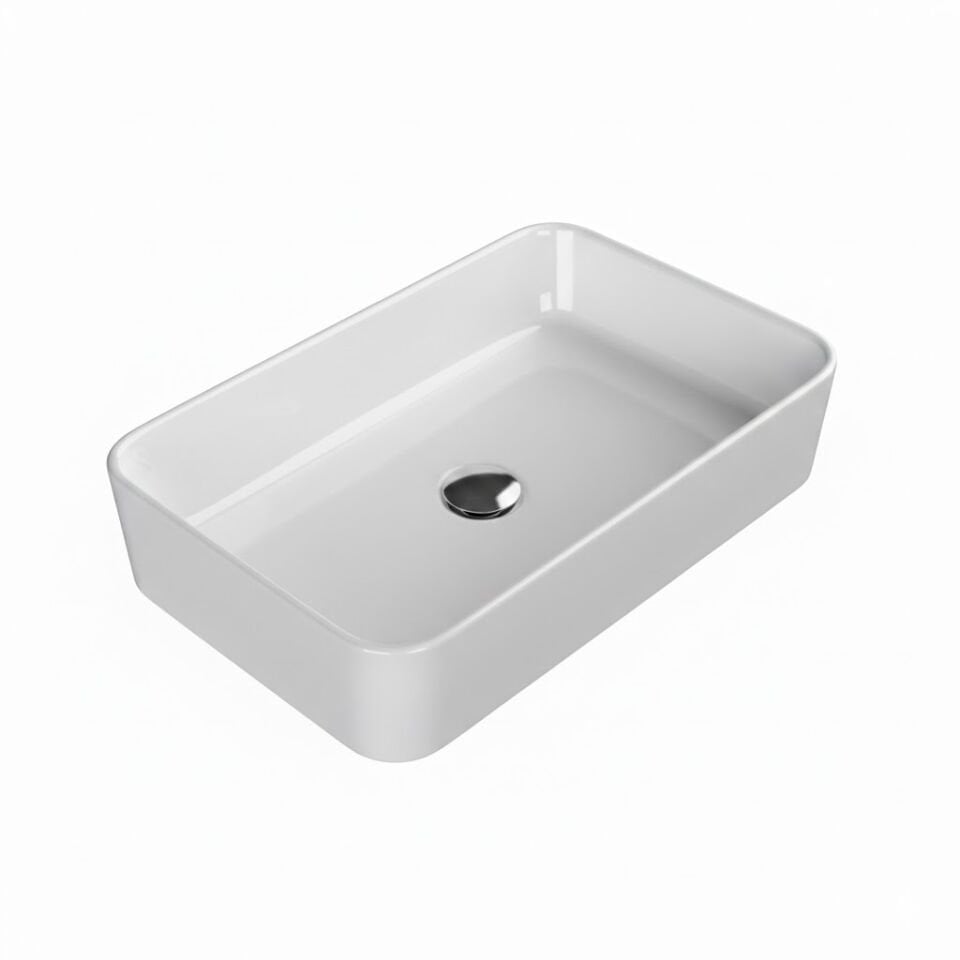 Hera Serisi Tezgah Üstü Lavabo 50×36 cm | Kompakt Modern Seramik Lavabo