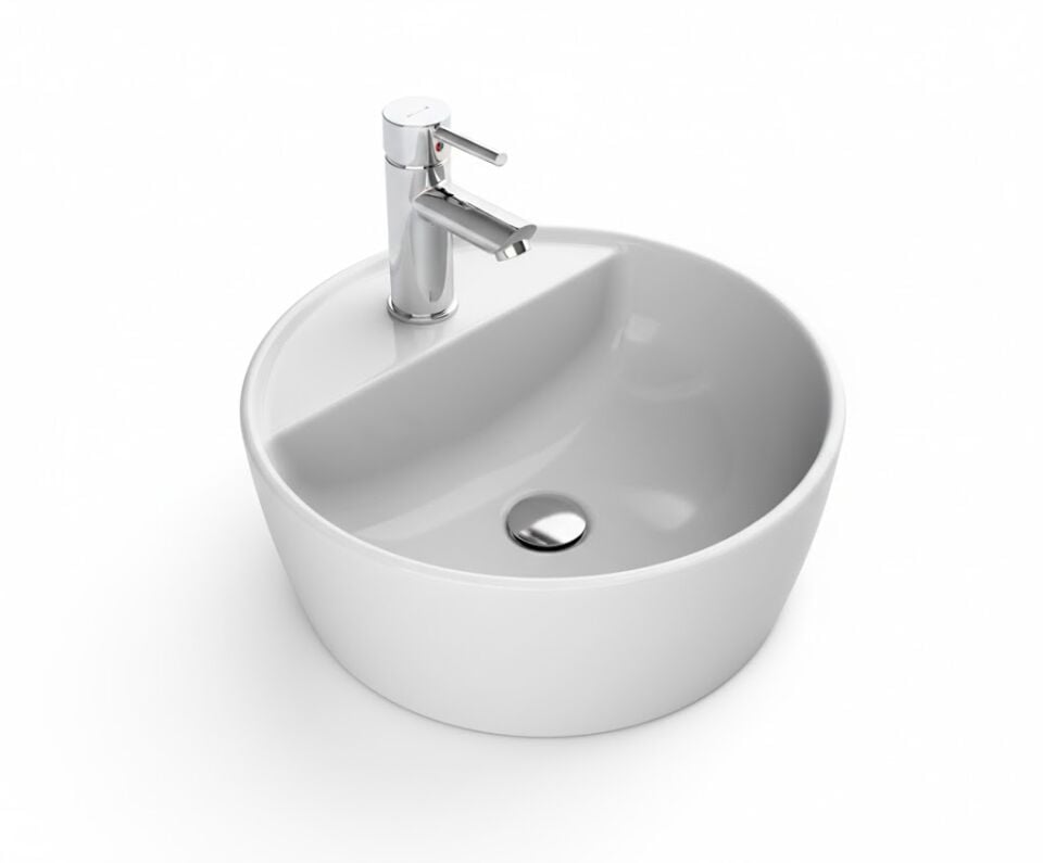 One Serisi Tezgah Üstü Yuvarlak Lavabo Ø42 cm | Geniş Form Modern Çanak Lavabo