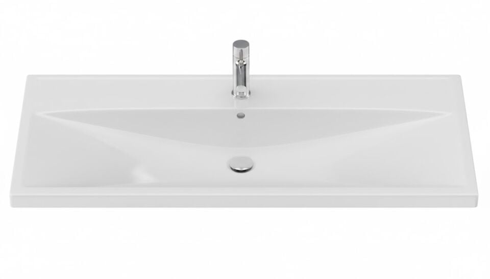 Elite Etajerli Lavabo – Modern Tasarımlı Seramik Banyo Lavabosu