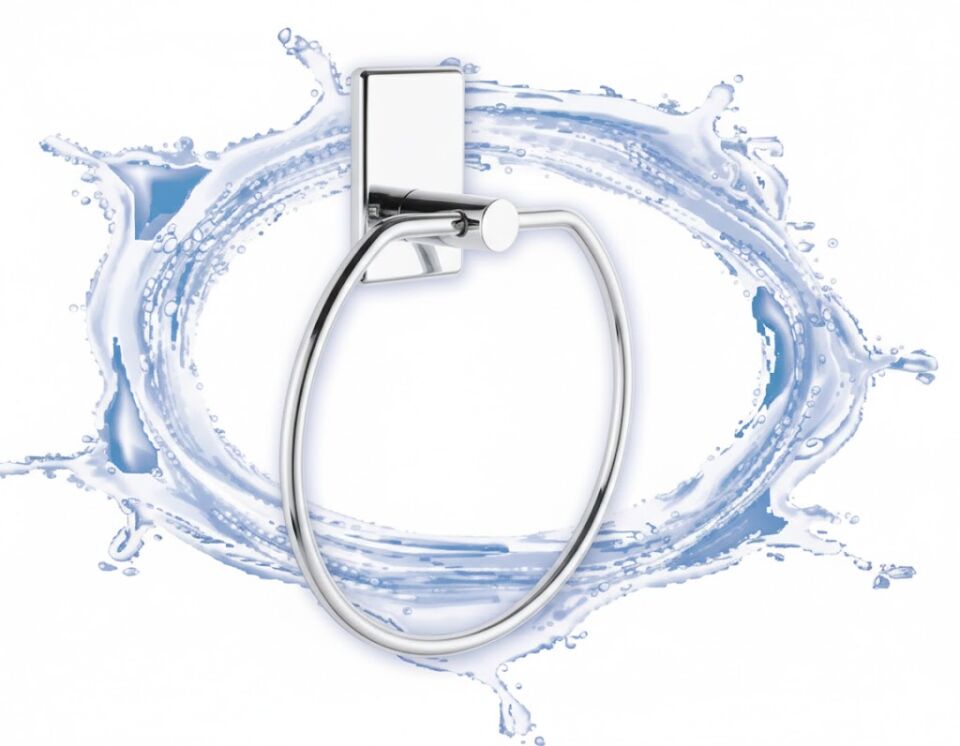 Yapışkanlı Krom Yuvarlak Havluluk – Delmesiz Duvar Tipi Banyo Havlu Askısı