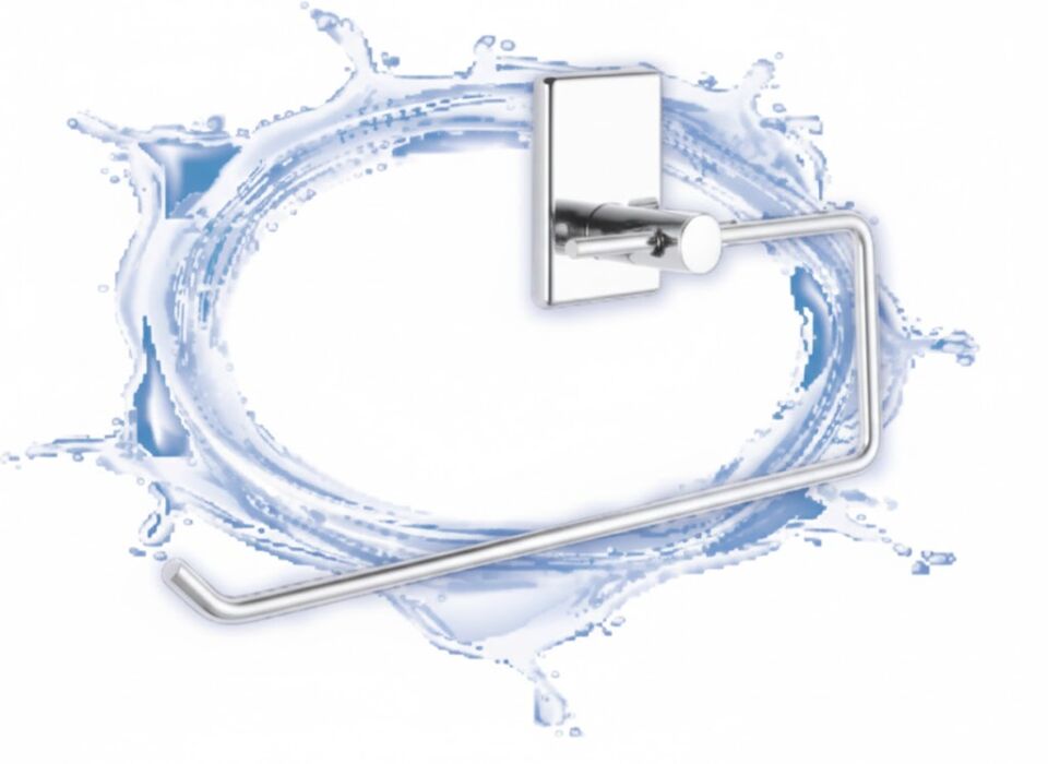 Yapışkanlı Krom Uzun Havluluk – Delmesiz Duvar Tipi Banyo Havlu Askısı