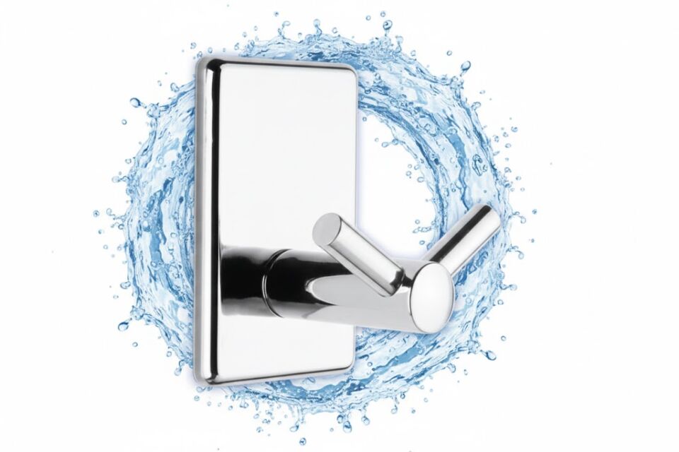 Yapışkanlı Krom İkili Askılık – Delmesiz Duvar Tipi Banyo & Mutfak Askısı