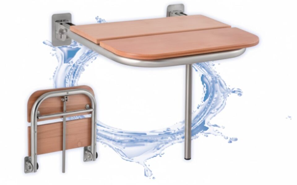 Ahşap Duş Oturağı | Katlanır Duvara Monte Banyo Oturma Koltuğu
