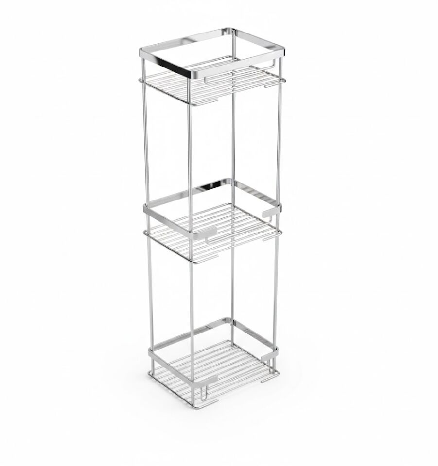 Dikdörtgen Krom Şampuanlık - Paslanmaz Duş Rafı