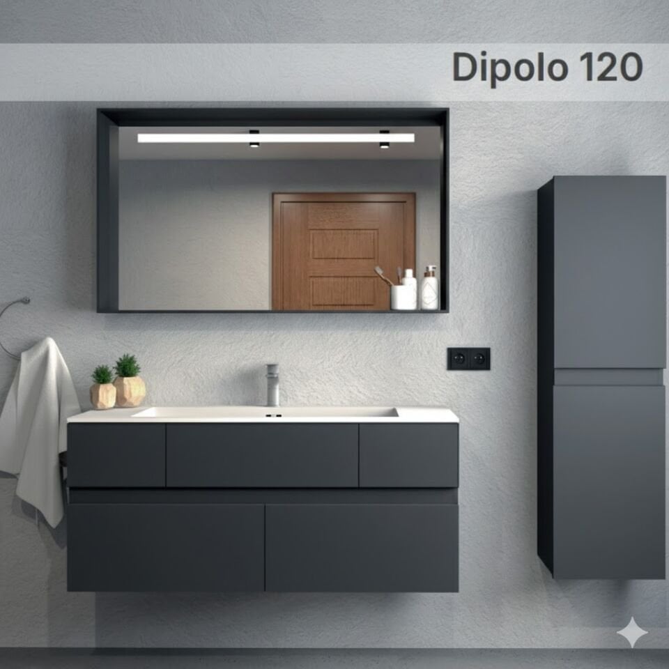 Dipolo 120 cm Banyo Dolabı | Modern Tasarım, Geniş Depolama Alanı