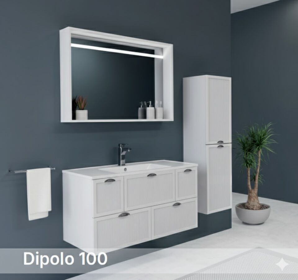 Dipolo 100 cm Banyo Dolabı | Modern Tasarım, Fonksiyonel Depolama