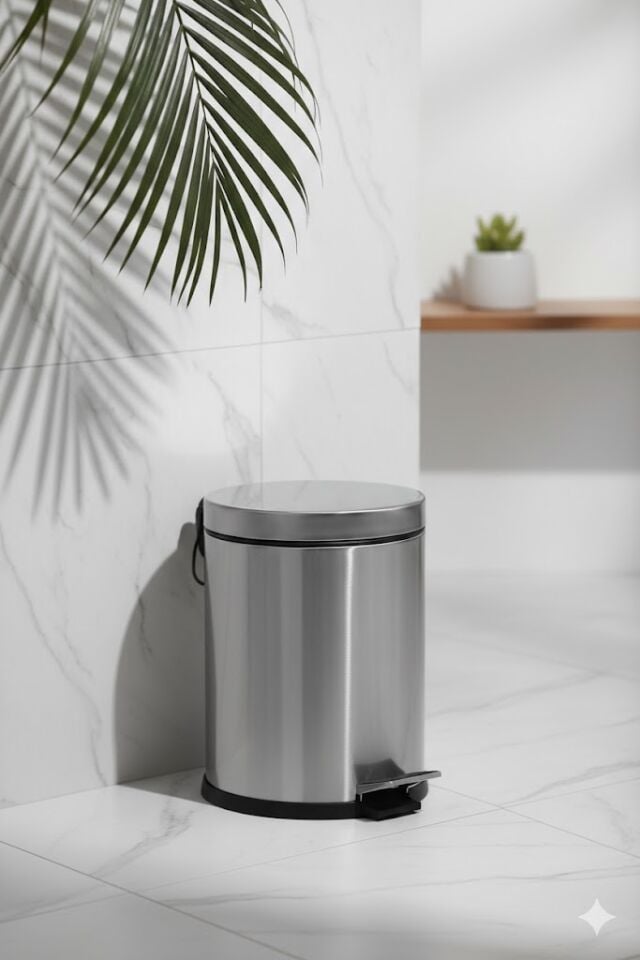 Krom Çöp Kovası – Parlak, Dayanıklı ve Modern Tasarım