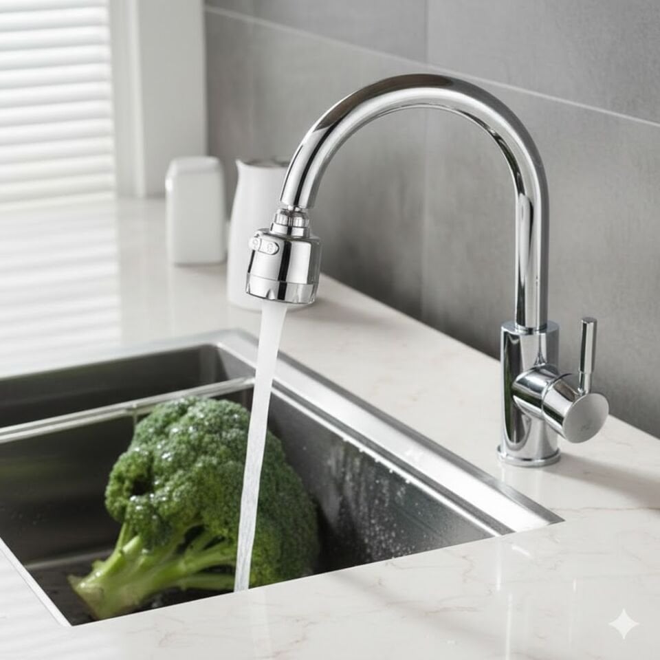 Düğme Kontrollü Fonksiyonlu Musluk Ucu | Banyo & Mutfak Uyumlu